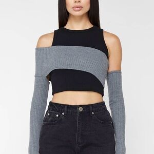 Stylish Black and Gray Women's Top